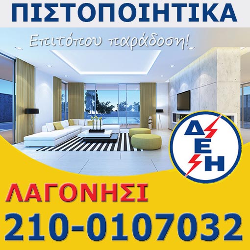 Πιστοποιητικό ΔΕΗ Λαγονήσι